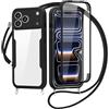 FERLAN Cover per iPhone 17 Pro Max con Cordino, 360 Gradi Antiurto Custodia con Protezione Schermo Integrata Trasparente Rugged TPU Bumper Doppia Protettiva Cover per iPhone 17 Pro Max -Nero