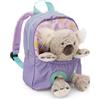 NICI Zaino da 21 x 26 cm con koala di peluche da 25 cm, giocattolo rimovibile, super morbido, zainetto unisex con peluche per la scuola materna, per bambini di 2-5 anni, lilla - 63039