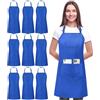 Utopia Kitchen - Confezione da 10 bavaglini regolabili con 2 tasche, colore: Blu