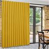 DWCN Tende per porta scorrevole in vetro, divisorio oscurante, con linguetta posteriore e tasca per barra divisoria per camera da letto, 100 x 96 cm, colore: giallo