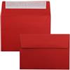 FarbenFroh by GUSTAV NEUSER 25x buste rosso vivo formato DIN C6 11,4 x 16,2 cm - Adesive - Buste senza finestra - Natale, biglietti d'auguri e inviti - Per carta A6 e A4