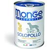 MONGE 400 g Monge Monoprotein Alimento Completo Monoproteico Cibo Umido Paté per Cani Adulti con Solo Pollo Grain Free e Gluten Free