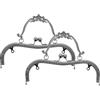 QUARKZMAN 2pz Telaio Borsa in Metallo, 20cm Chiusura Click Clac per Borse Arco retrò Sbalzato per Creazione Borsa Manico Borsellino Borsa Busta Ricambi Ferramenta Telaio (Grigio)