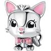 LES FOLIES DI PAOLA GRIECO Charm Gatto Cucciolo Micio Fiocco Rosa in argento 925 - Les Folies per Pandora