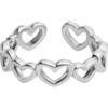 Purelei Anello da donna a forma di cuore, elegante anello da donna in acciaio inox resistente (placcato oro 14 carati), anelli impermeabili, gioielli per il tuo look individuale, anello aperto