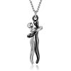 HMOOY Collana Abbraccio, Collana Ciondolo Abbraccio Coccolo Affettuoso Collana Coppie Personalità per Lui e Lei San Valentino Regolabile Moda per Donna Uomo (Nero-Argento)