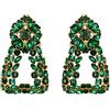 EVER FAITH Orecchini geometrici, grandi orecchini quadrati a triangolo con cristalli pendenti dal design boemo rialzato Verde