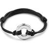 Jovivi Braccialetto con urna commemorativa per ceneri ricordo cerchio della vita urna eternità bracciale cremazione gioielli donna uomo, 1 Count (Pack of 1), Acciaio inossidabile Pelle
