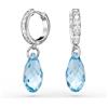 Schöner-SD Orecchini a cerchio in argento 925 con goccia da 17 mm, Vetro