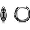 PHNIBIRD Orecchino da uomo nero con spinello creole argento 925 unisex per uomo e donna