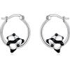 CUOKA MIRACLE Orecchini A Cerchio Panda In Argento 925 – Gioielli Per Donna E Ragazza, Simbolo Di Pace E Buona Fortuna, Con Confezione Regalo