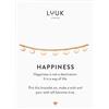 LUUK LIFESTYLE Braccialetto con ciondoli Ginkgo in acciaio inossidabile con dedica con messaggio HAPPINESS, regalo migliore amica, portafortuna da viaggio, esame, rosa