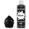 KISCOLOR Coloranti Alimentari - 160ml Colorante Alimentare Liquido per Decorare Torte, Cuocere, Fondente e Macaron - Food Coloring Vivace per Glassa, Biscotti, Slime Fai-da-te e Artigianato (nero)