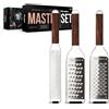 Microplane Master Series - Set di 3 grattugie, nastro e grattugia extra grossa, lame ultra affilate in acciaio inox, manici in noce, prodotti negli Stati Uniti, utensili da cucina professionali