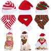 WEITAPYT Costume Natalizio per Gatti Cani, 6pcs Cappello di Natale e sciarpa, Cappello Natalizio per Cani Gatto con Sciarpa, Abbigliamento Adatto a Gatti e Cane di Piccola e Media Taglia (D)