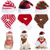 WEITAPYT Costume Natalizio per Gatti Cani, 6pcs Cappello di Natale e sciarpa, Cappello Natalizio per Cani Gatto con Sciarpa, Abbigliamento Adatto a Gatti e Cane di Piccola e Media Taglia (C)