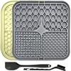 YSYONBOE Tappetino da Leccare per Cani e Gatti con Ventose, 20cm Tappetino da Mangiare Lenta Cane Grande, Lick Mat Silicone con Spatola e Spazzola, Senza BPA, Lavabile per Bagno Toelettatura