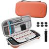 NEWDERY Custodia per Nintendo Switch 2, Custodia rigida protettiva di grande capacità con tracolla e 12 slot per schede di gioco, Borsa da viaggio portatile per accessori Switch 2, Arancione