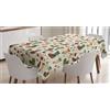 ABAKUHAUS Natale Tovaglia, Calze di Natale colorate, Rettangolare per Sala da Pranzo e Cucina, 140 x 200 cm, Corallo scuro Verde Acqua blu grigio