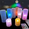 HoneTeek Candele ricaricabili con controllo Remtoe e timer, 6 candele votive senza fiamma tremolanti candele finte per matrimoni, feste di casa, decorazioni natalizie e stagionali (colorate)
