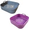 Moljaus Contenitore per friggitrice ad aria 22 cm (2 UNITÀ) Teglia friggitrice ad aria Cestello friggitrice ad aria Friggitrice ad aria accessori compatibili con COSORI 6 4 DUAL BLAZE, COSORI TURBOBLAZE