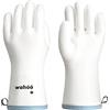 Wahoo Fitness Wahoo Guanti Forno 12 inch Silicone Liquido, Resistenti Calore, Bianchi, XL | Guanti Da Forno Affumicatura Con Dita, Sicuri Per Alimenti, Fodera Coralair, Senza Lattice, Impermeabili, Cucina e Barbecue