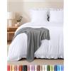 Utopia Bedding Copripiumino a Volant Matrimoniale - 240x220cm - Bianco | Microfibra Copripiumino 240x220cm + Federe 65x65cm
