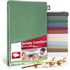 DecoHomeTextil Heimtextilmanufaktur Lenzuolo con angoli Jersey 100% cotone Verde scuro 140-160x200 cm