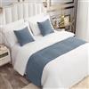 AMBERIS Bed Runner Single Layer Chenille Blu, Sciarpe da Letto in Stile Moderno per la casa e Le Decorazioni dell'hotel (Fodere per Cuscini vendute separatamente)