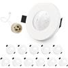 GeyouLux 12x Faretti LED da incasso IP65 cornice con presa GU10 Faretti LED Soffitto in ferro Bianco Foro da 68mm Faretti da incasso per cartongesso bagno cucina Rotondo