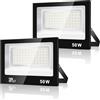 URTBST 50W Faretto Led da Esterno,5000LM Faretti LED Esterno,7000K Bianca Fredda Faro LED Esterno,IP67 Impermeabile Super Luminoso Faretti LED per Giardino,Cortile,Garage,Patio (2 Pezzi)