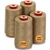 New brothread - 28 Opzioni - 4 Grandi Bobina di 5000M per tutti gli usi Filo da Cucito in Poliestere 40S/2 (Tex27) per Cucito, Quilting, Patchwork, Serger e Overlock - Beige