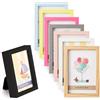 lincoolart Mini cornice magnetica Polaroid cornice portafoto con magneti per frigorifero, disegni per bambini, piccola cornice colorata in legno, set da 8 pezzi (5 x 7,6 cm / 2 x 3 pollici)