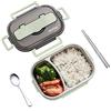amropi Scatole Bento Lunch Box Acciaio Inossidabile Contenitori 2/3/4/5 Scomparto Dispensa con Bastoncini e Cucchiaio (Verde, 2 Scomparto)