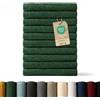 Blumtal Asciugamani Bagno, Asciugamani Viso Super Assorbenti, 100% Cotone Certificato Oeko-Tex 100, 12 Salviette Viso (30x30cm), Verde Scuro