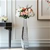 Artloge Vaso da terra Artloge grande, altezza 85 cm: vaso in cristallo argentato per erba della pampa, vaso per fiori in vetro specchiato a forma di diamante, vasi antiscivolo per soggiorno, sala da pranzo, a