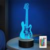 Anywin, lampada notturna 3D, per chitarra elettrica, con illusione 3D, 16 colori che cambiano telecomando e timer e dimmer per decorare la stanza, vacanze, regali creativi per bambini e ragazze