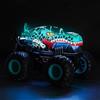 PENGBU RC Monster truck telecomandato, 2,4 GHz, 20 km/h, auto telecomandata, dinosauro a partire da 3, 4, 5, 6, 8, 10 anni, 1:20, mostro radiocomandato, con rotazione di 360°, luce LED, Monster Trucks