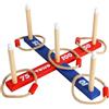 Toys of Wood Oxford Gioco di lancio ad anelli in legno, per bambini e adulti, per interni ed esterni, per prato, giardino, campeggio, spiaggia, viaggi e feste, classico gioco di obiettivo, regalo per divertimento in