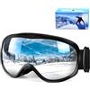 XUNIVERS Occhiali da Sci,Maschere da Sci,Occhiali Da Snowboard,Occhiali Da Motocross,Anti Nebbia Anti-Uv Maschera Sci,Occhiali Sci Donna Uomo per Uomo Donna, Adatto a Motoslitta e Sport Neve