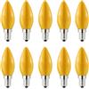 WULUN Lampadine colorate 1W LED della candela di WULUN E14, risparmio energetico, illuminazione della decorazione del partito, AC/DC 220-240V, 10-Pack, giallo