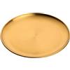 Buyer Star Piatti in acciaio inox, 30 cm, piatti piani in metallo per insalata, piatti da dessert, piatti rotondi in acciaio inox, per campeggio, picnic, cucina, barbecue, feste, 1 pezzo oro