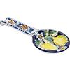 Sicilia Bedda - Poggiamestolo in Ceramica di Caltagirone - Varie Fantasie - Prodotto Autentico Dipinto a Mano (Limoni Blu)