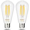 DiCUNO Lampadina LED E27 Ultra Efficient Classe A, 4W=60W, 2700K, 2 Pezzi