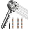 Blendura Soffione Doccia Anticalcare, Doccino per Doccia 5 Modalità di Spruzzo, Doccetta per Doccia Universale (G1/2) 3 Filtro, Grigio