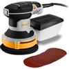 DEKO 14000RPM 16 Pezzi Carta Vetrata 125 mm 300W Levigatrice Orbital Tampone Abrasivo Collettore di Polveri per Legno e Acciaio Domestico Surf