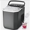 EUHOMY Macchina per cubetti di ghiaccio Nera, 15 kg/24 ore, ghiaccio tritato e pepita in 6 minuti, autopulente, apparecchio da tavolo 120 W
