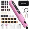 Katerk Kit di Utensile Multifunzione, 3.7V Utensile Rotante a 6 Marce, 20000 giri/min, 2500mAh, Strumenti Multifunzione con Luce LED e 70 Accessori per Foratura,Fresatura,Incisione,Lucidatura - Rosa