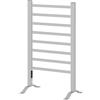 HOMCOM Scaldasalviette Elettrico da Terra o Parete 150W con 8 Barre e Timer 2-4 Ore, 53x35x90 cm, Argento | Aosom Italy