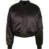 Urban Classics Giacca bomber da donna corta in raso lucido, con borsa a tracolla, taglio oversize, taglie da XS a 5XL, Nero, XXL